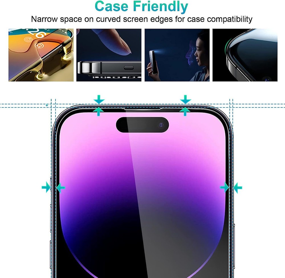 For iPhone 15 14 13 12 Pro Max Tempered Glass Screen Protector Camera Protector