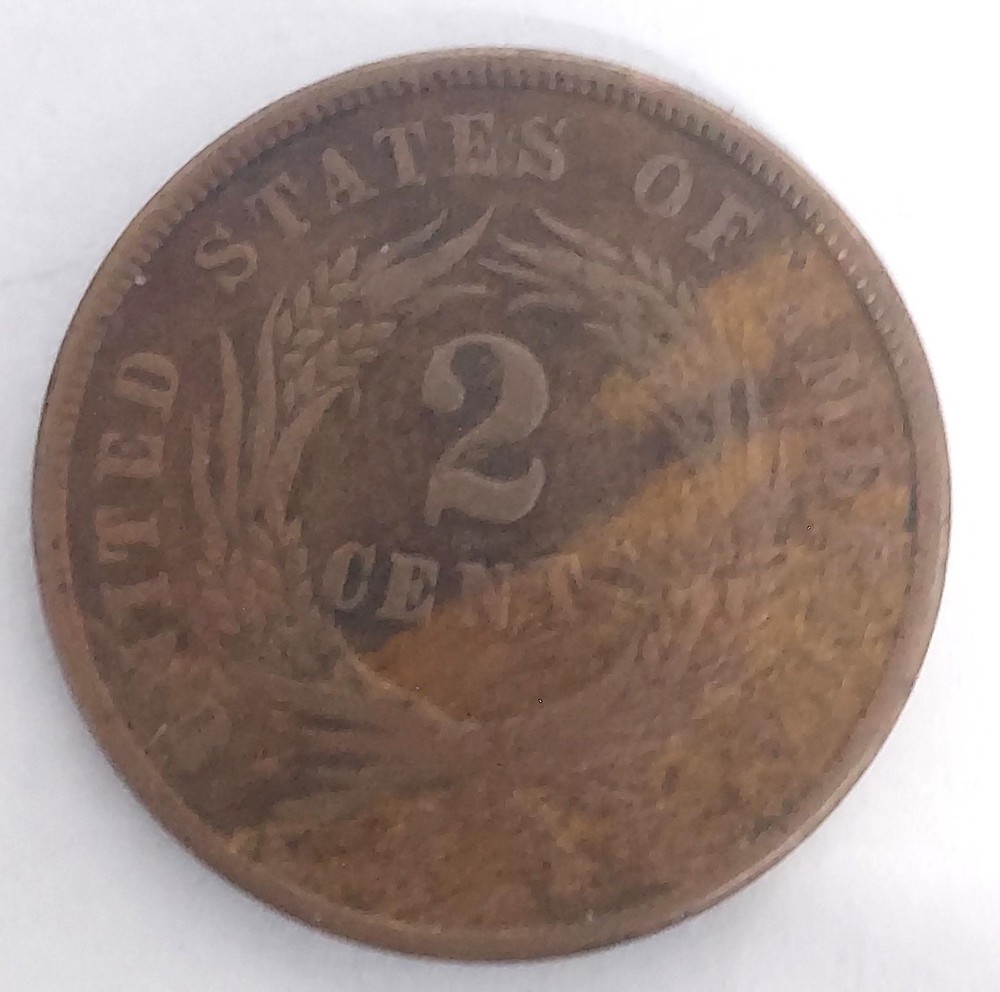 1866 Two Cent Copper Coin Philadelphia Mint