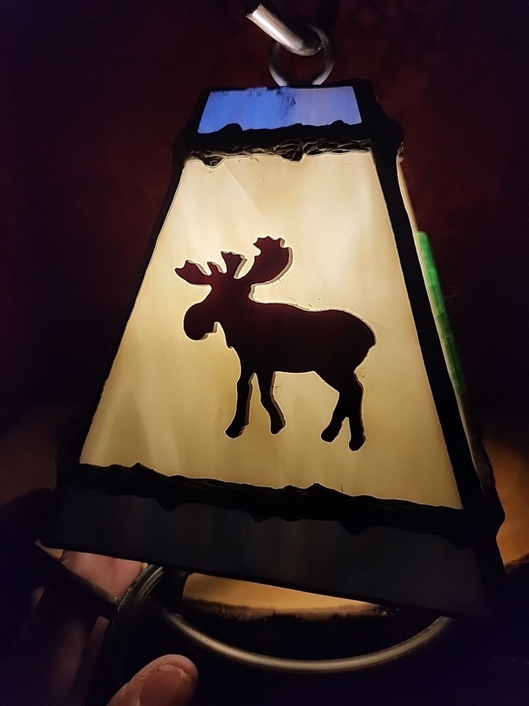 Forest Themed Stained Glass Mini Decorative Accent Night Light Read Description