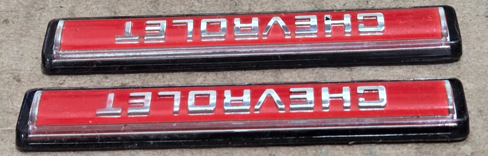 (2) CHEVROLET INTERNAL / DASH / GLOVE BOX EMBLEMS 3.2" (6545)