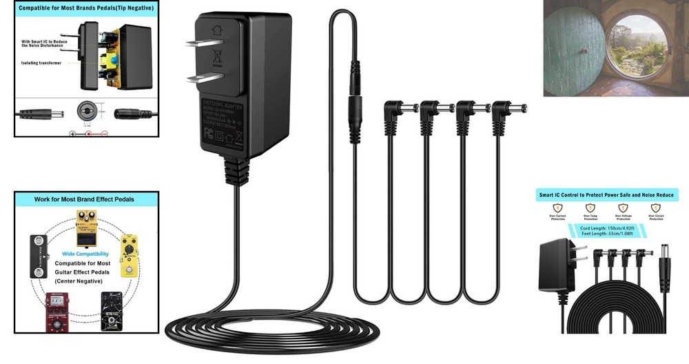 Effortless Power for Effect Pedals: 9V AC Adapter with Daisy Chain System