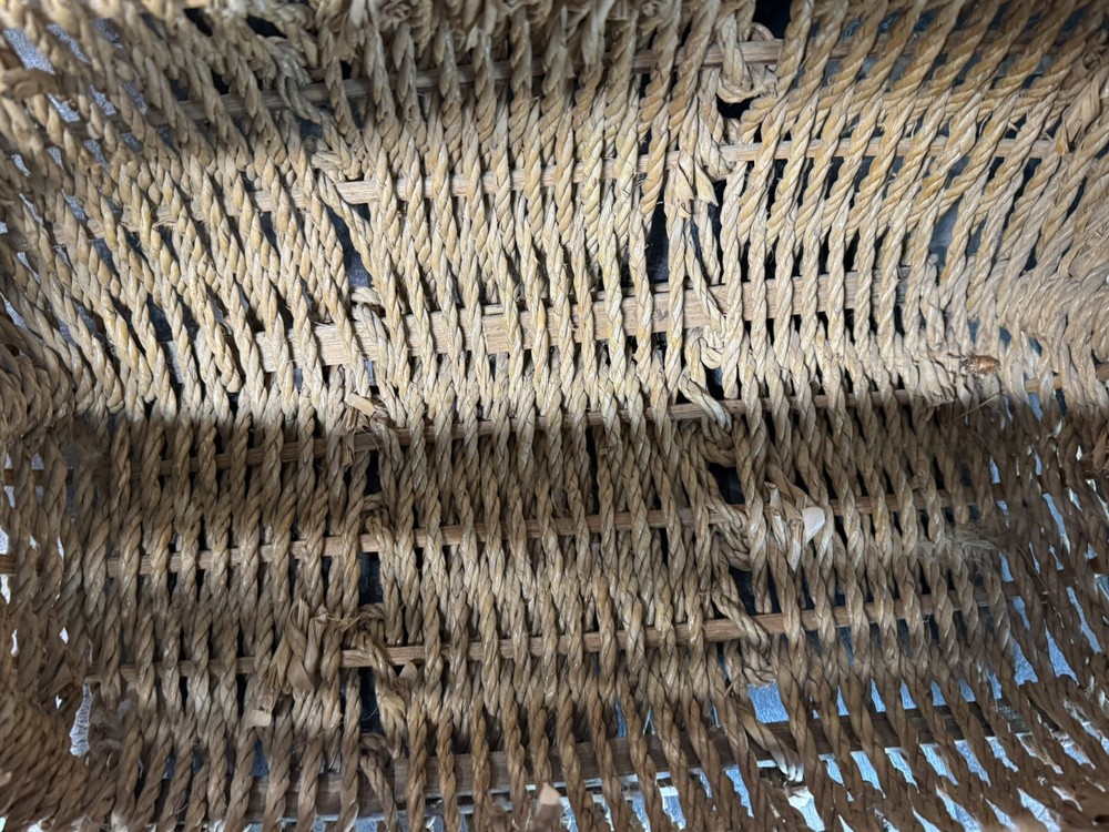 Vintage Boho Wicker Basket With Branch Handle Large UNIQUE
