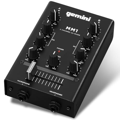 Gemini MM1 2 Channel Mini Analog DJ Mixer