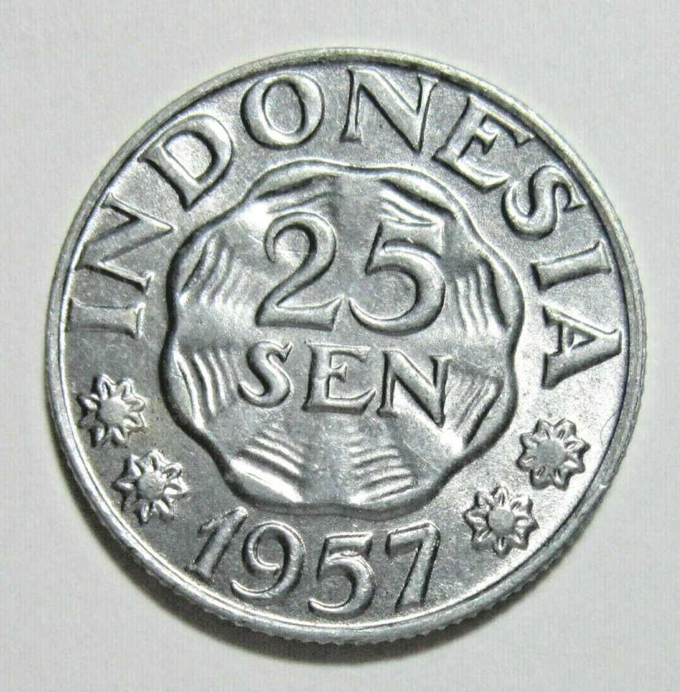 INDONESIA. 25 SEN, 1957. UNCIRCULATED.