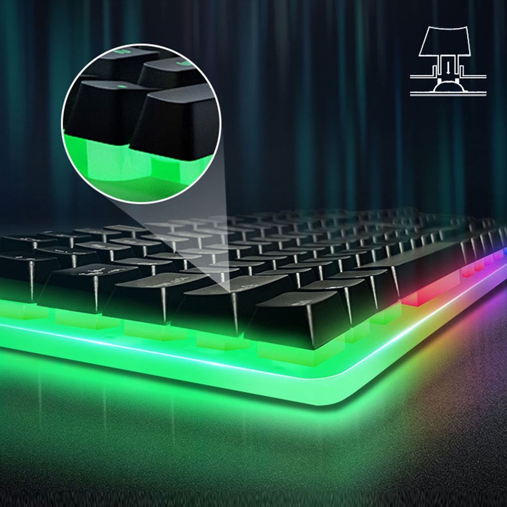 Computer Desktop Gaming Keyboard and Mouse Mechanical Feel LED Light Backlit
