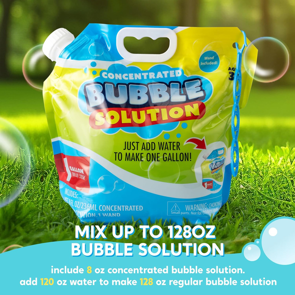 128oz Bubble Solution Refill with Wand Concentrate for Machines Toys Easter Fun!