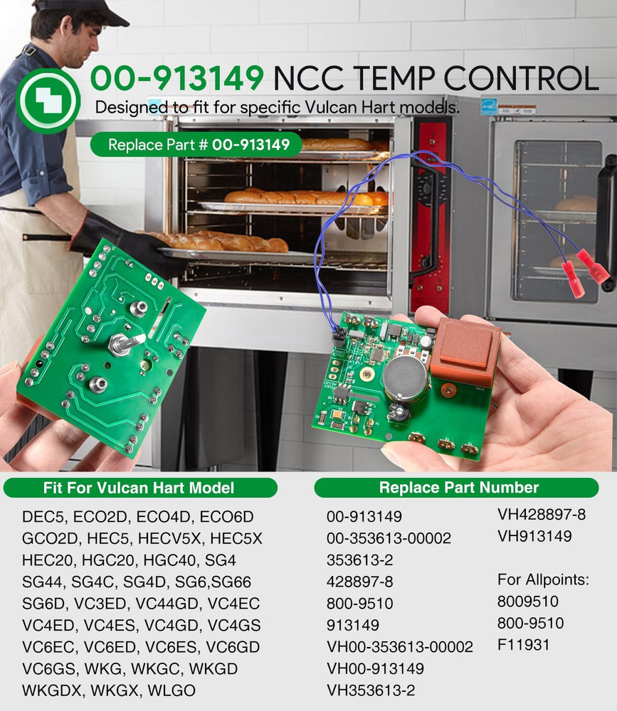 00-913149 NCC Temp Control Board Temperature Controller Kit W/Wire Harness,Repla