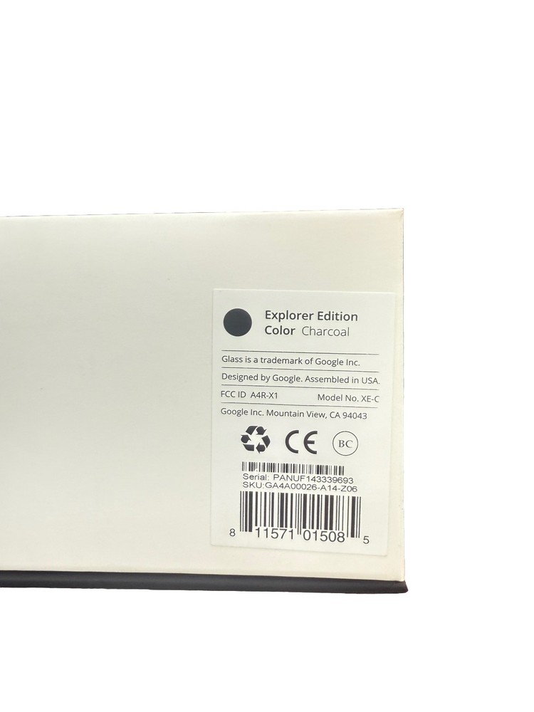 Google Glass Explorer Edition Model XE-C Charcoal + Frame + Ear Bud