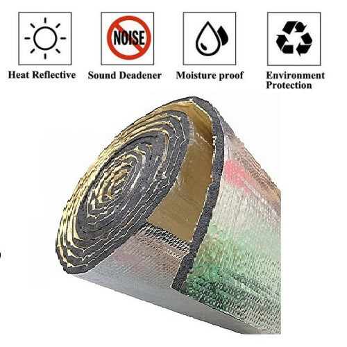 4 x 100ft 5mm Self-Adhesive Fireproof Sound Deadener Heat Reflective Insulation