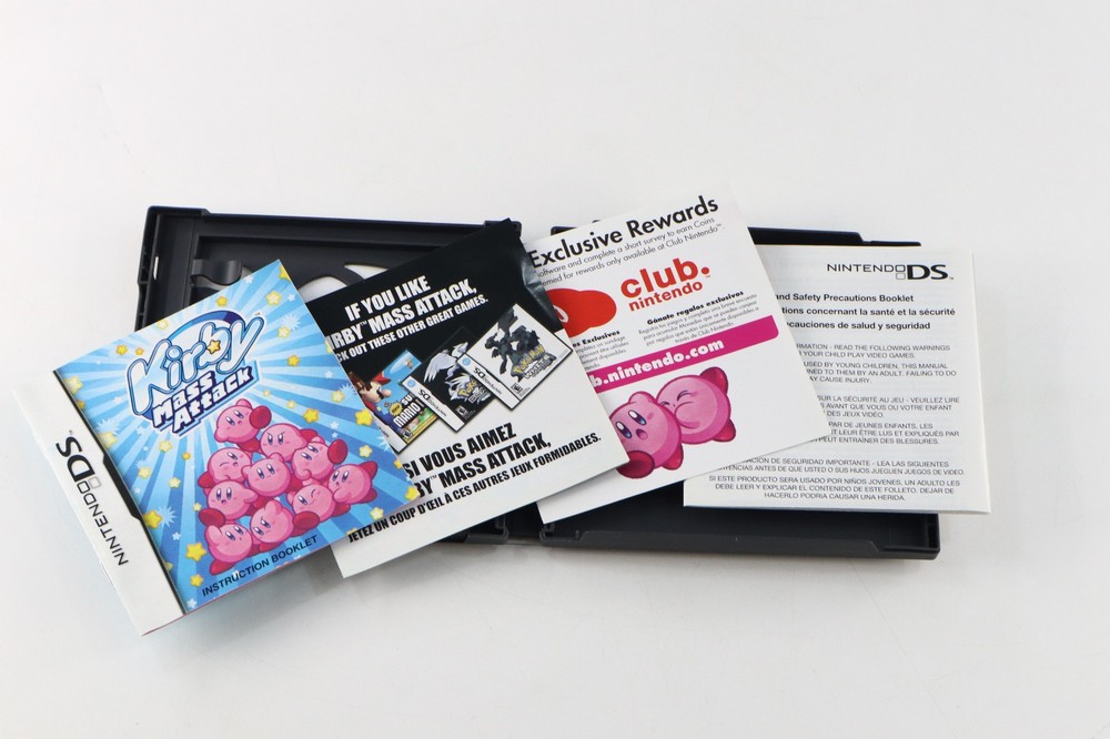 Nintendo DS Kirby Mass Attack Case Manual Inserts ONLY NO GAME