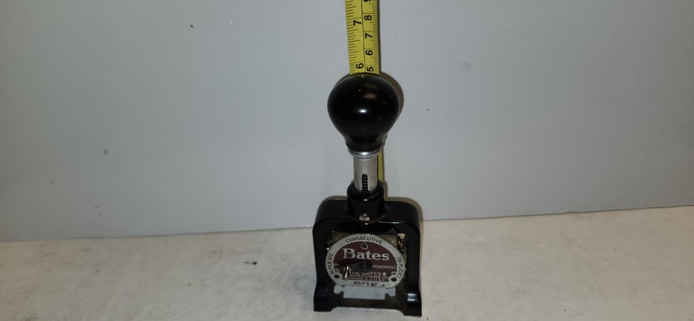Vintage Bates Numbering Machine 6 Wheels Style E automatic Numerical Stamper