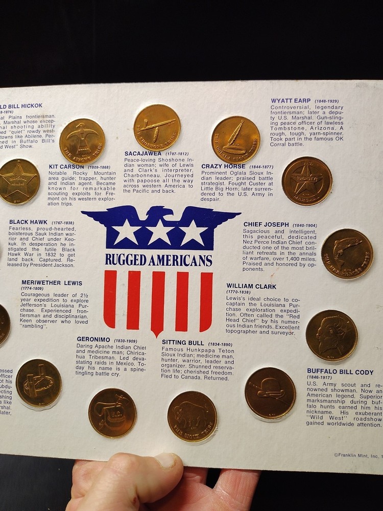 Franklin Mint 1970 Rugged Americans Coin Set Complete