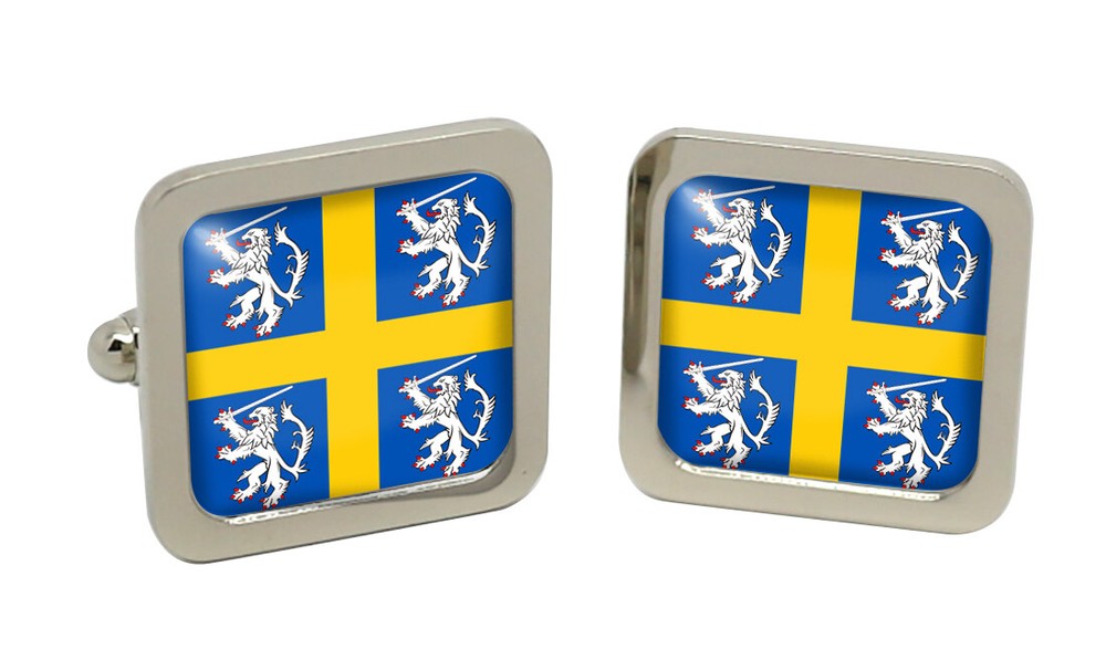 Durham historic arms Square Cufflink in Chrome Box