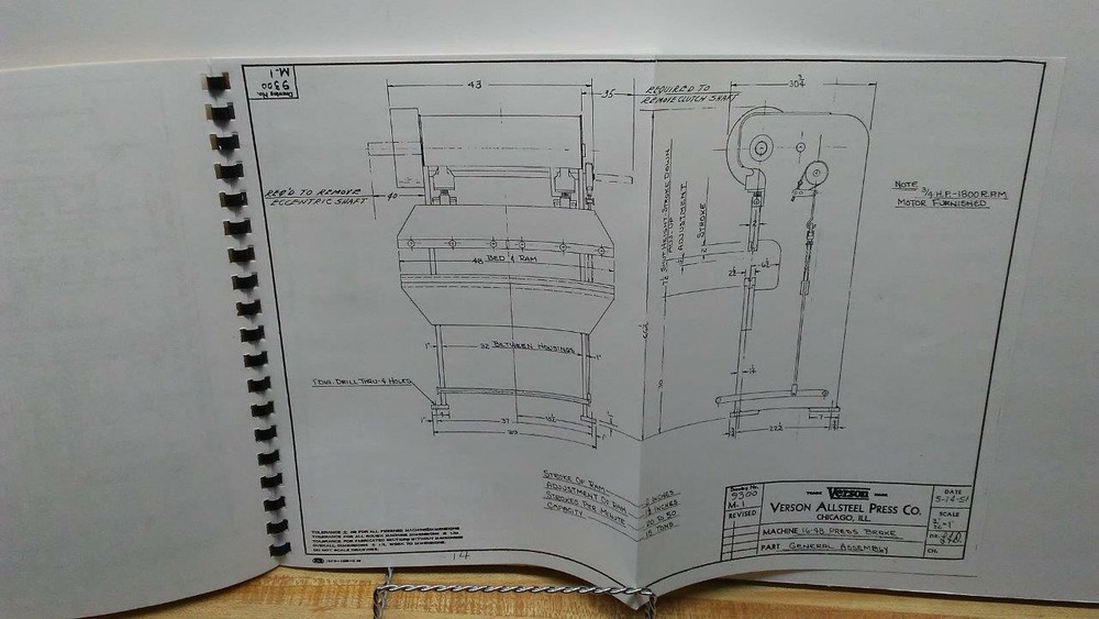 Verson 16-48 Press Brake Operation & Maintenance Manual