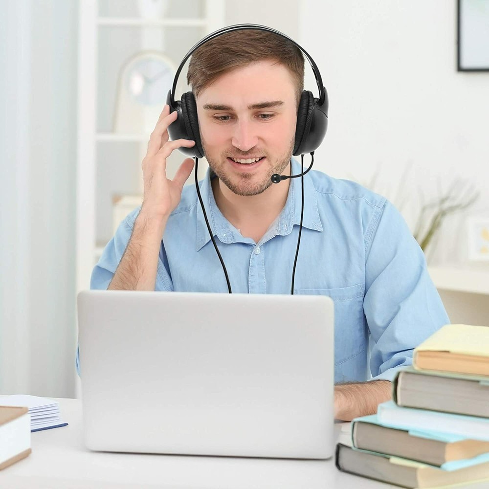 Wired Headset with Microphone Echo Cancelling Lightweight Headset PHILIPS M1900