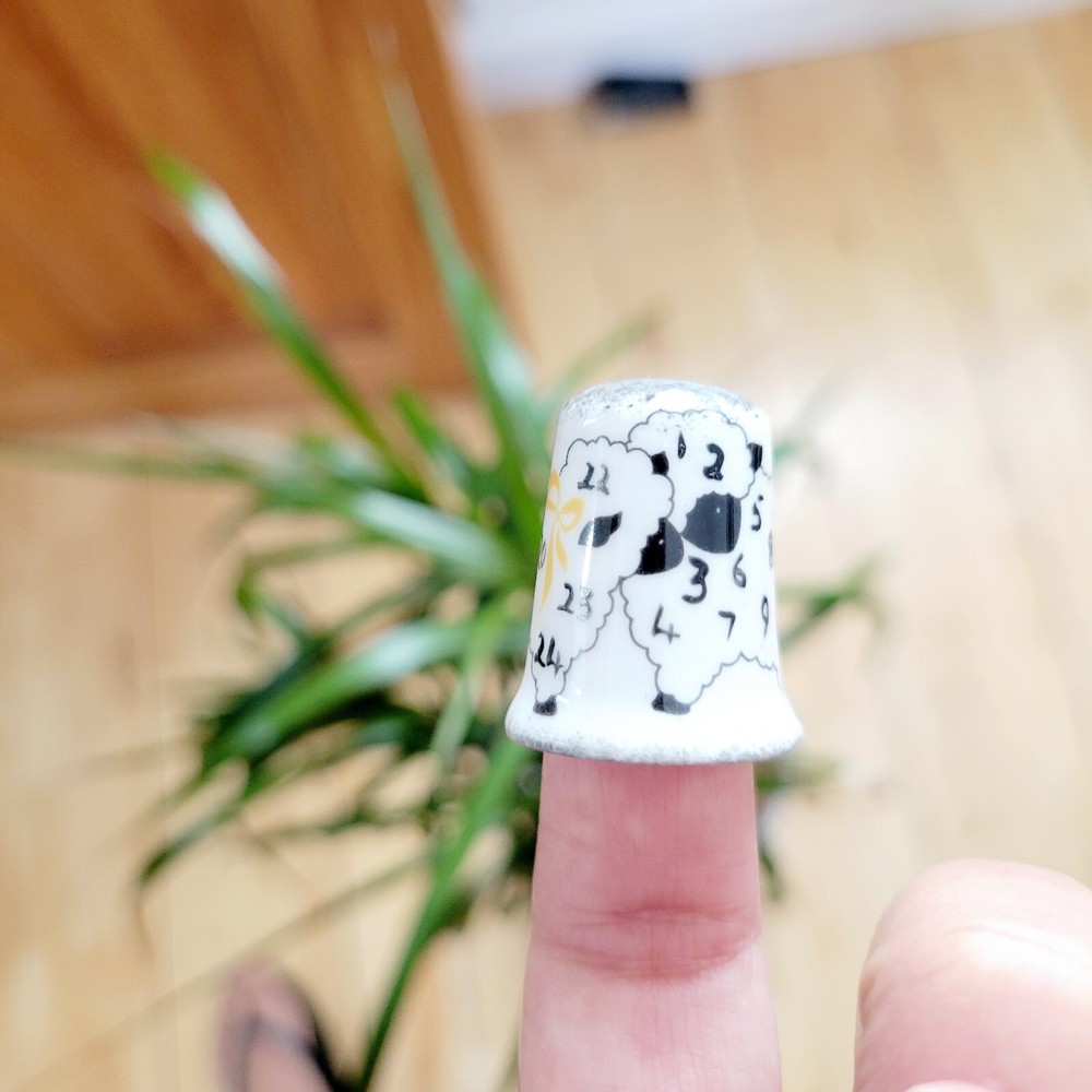 Vintage "Counting Sheep" Dream China Thimble
