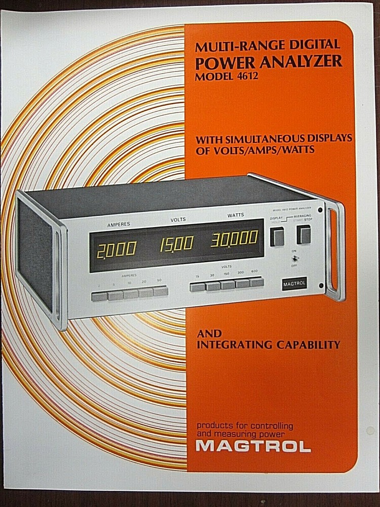 Magtrol Multi-Range Digital Power Analyzer Model 4612 Insert