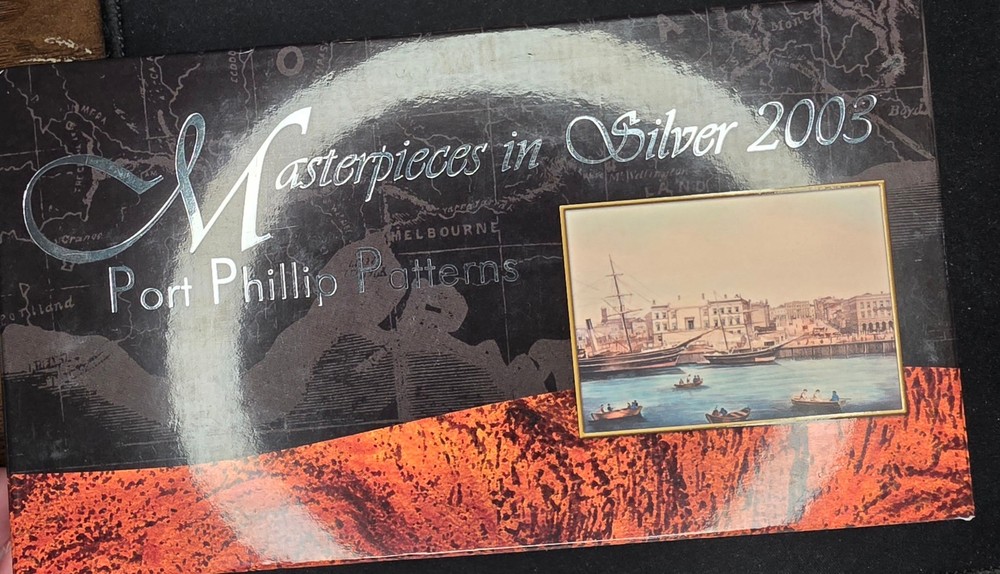 2003 Australia Port Phillip Patterns Masterpieces in Silver Proof Set $10 $5 $2