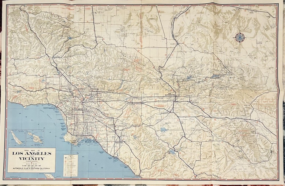 Road Map of Los Angeles and Vicinity