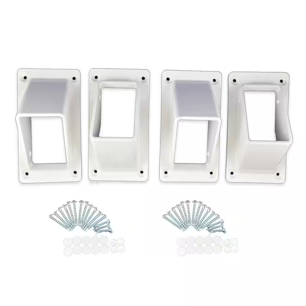 Naples White Stair Railing Bracket Kit (4-Piece)