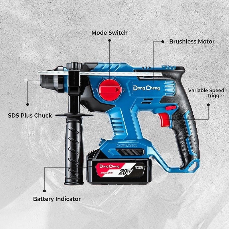 20V Max Cordless Rotary Hammer Drill 7/8" SDS-Plus Brushless 4 Application Modes
