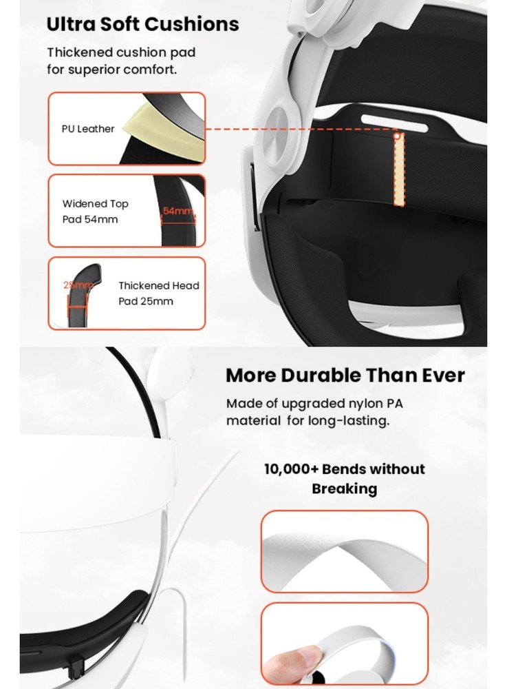 Apple Vision Pro Headset VR Head Strap Replacement, Soft Cushion, Lightweight...