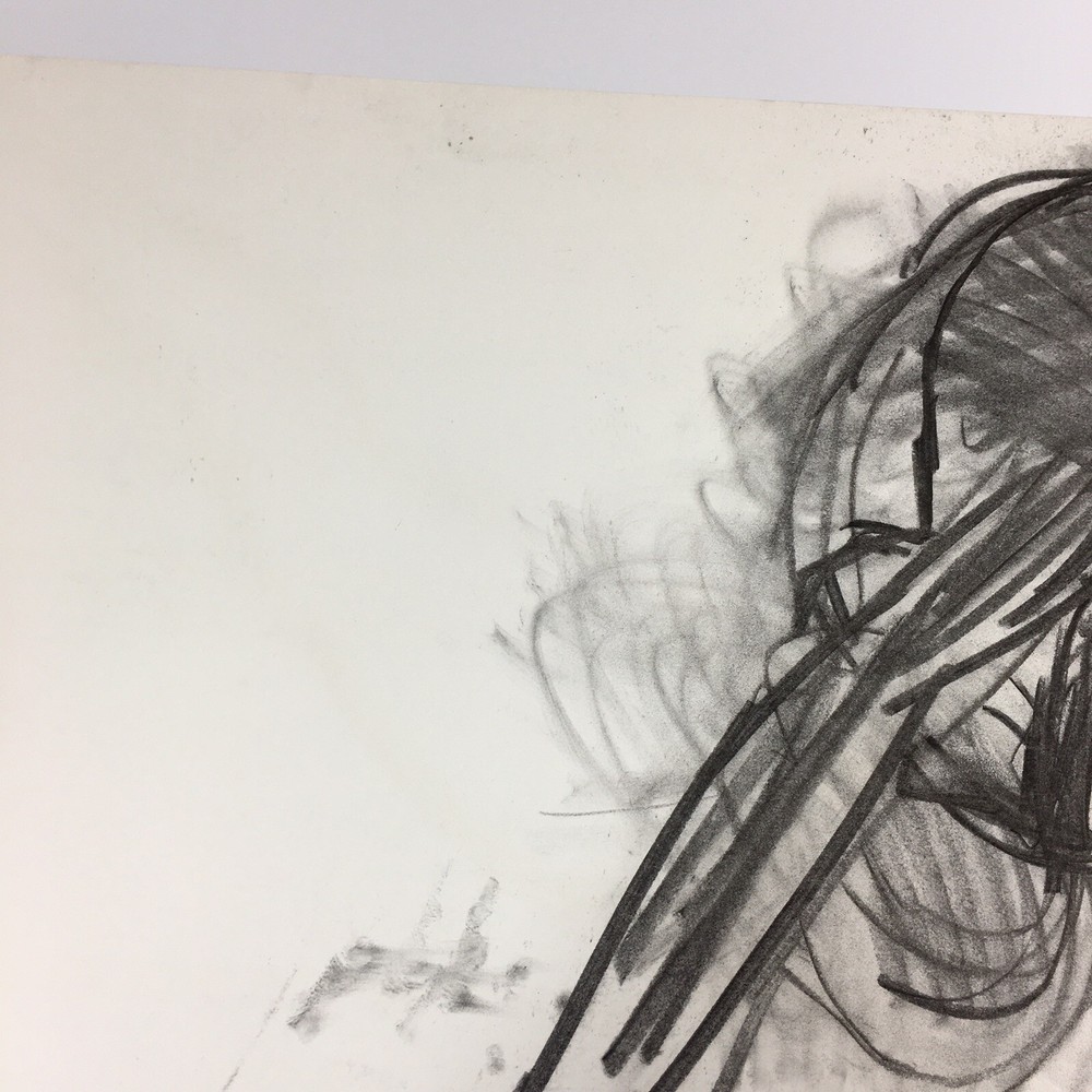 Kip Gresham Unsigned Original Charcoal Drawing Gymnast Curwen Archive #15