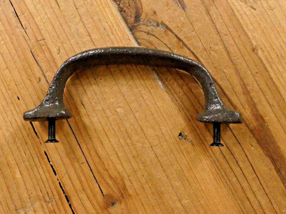 11 Cast Iron Handles Rustic Drawer Pulls 5" Long *Uneven Colors Chips*