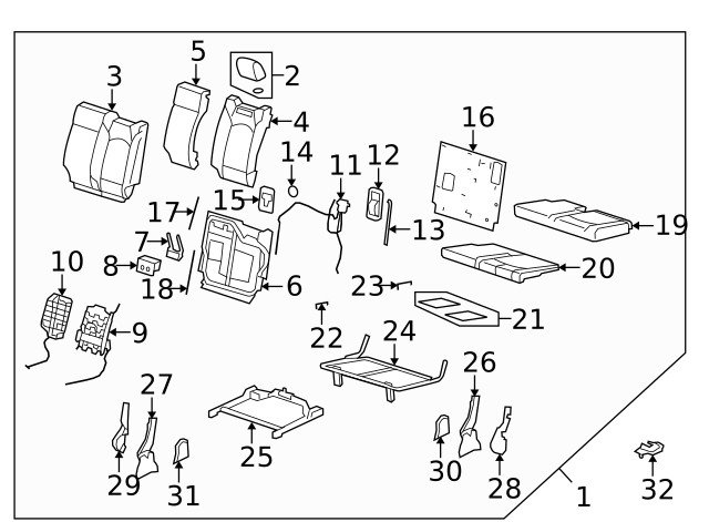 Medium Titanium Driver Side 3rd Row Seat Back Latch Release Handle (23460127)