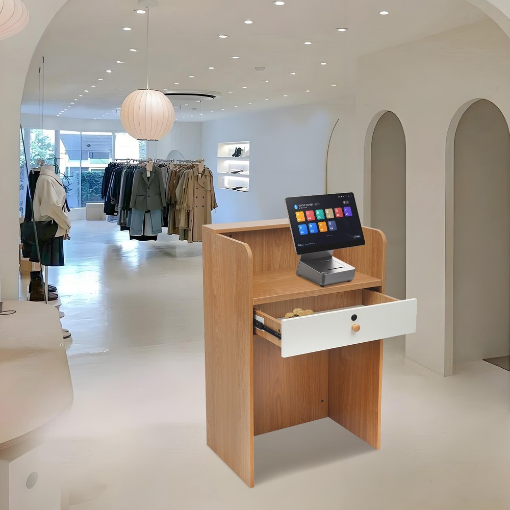 Rectangular Checkout Counter Reception Desk Modern Reception Desk with LED Light