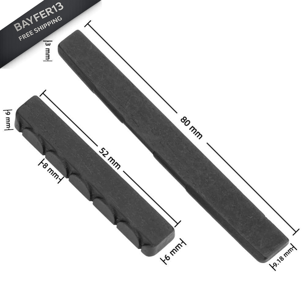 Guitar Nut and Saddle,Ebony Classical & Saddle Set - 6 Black