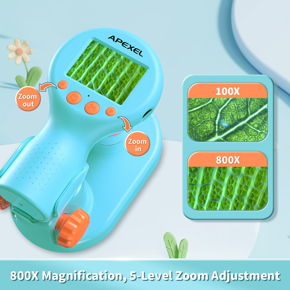 APEXEL 800X Optical Microscope Child Electron Microscope Science Experiment Kit