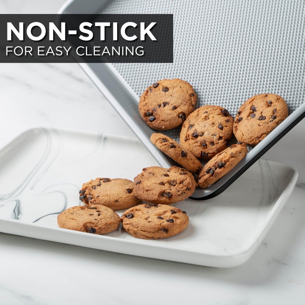 Country Kitchen Nonstick Stackable Bakeware Set - Durable, Easy 6 Pcs, Black