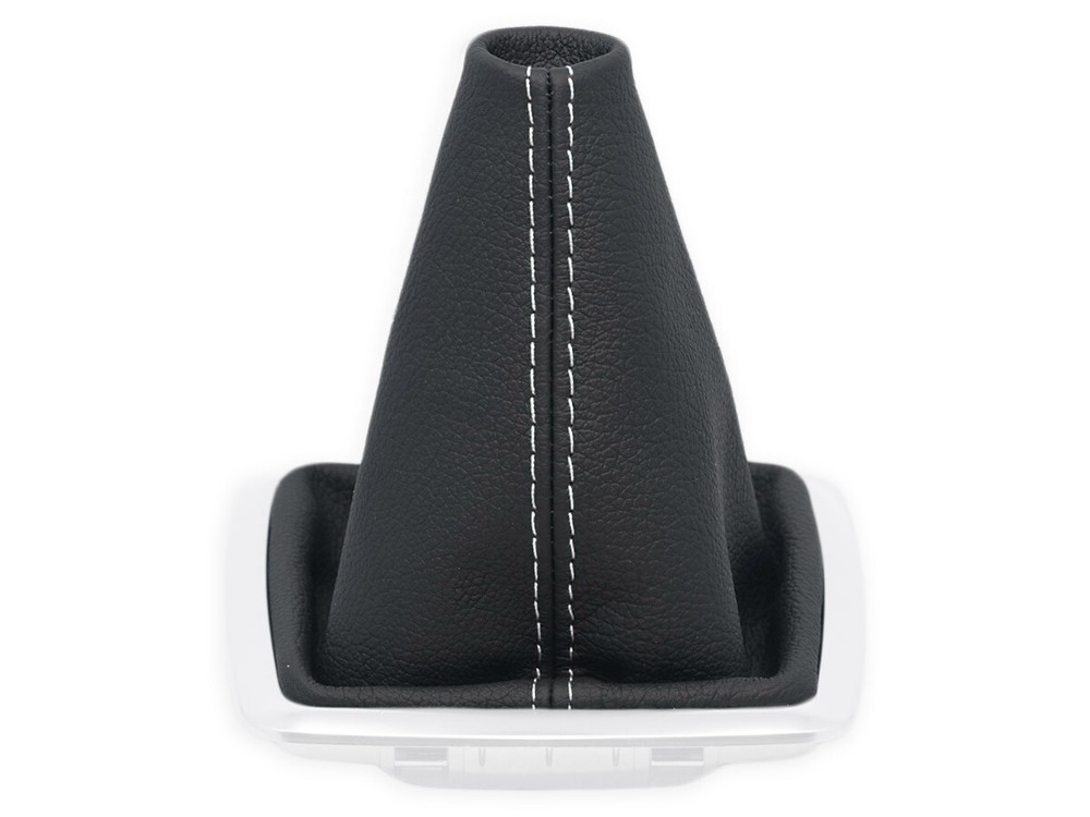 FOR FORD FOCUS 2 FL 08-10 GEAR SHIFT BOOT GAITER LEATHER STITCHING WHITE + FRAME