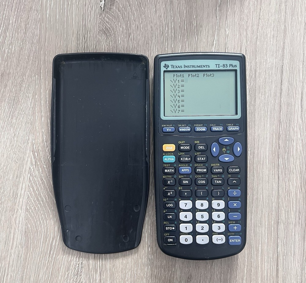 TI-83 Plus Graphing Calculator - Black - Battery Powered - Math Science - TESTED