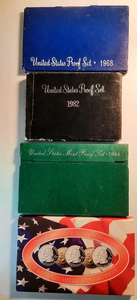 US Mint Proof Sets Uncirculated Multiple Years 1968, 1972, 1982, 1994, 2002