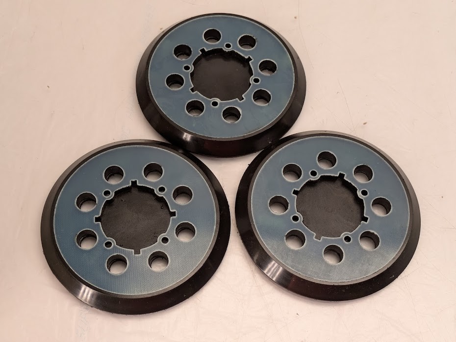 3-Pack 5" Rubber Hook and Loop Sanding Pad with 8 Hole Design for Orbital Sander