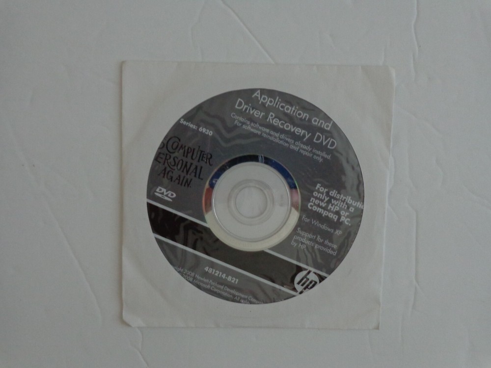 HP & Compaq Application and Driver Recovery (for Windows XP computers 32-bit)