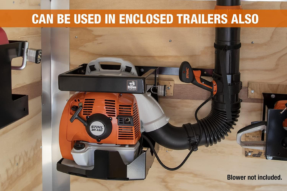 Universal Lockable Backpack Blower Rack for Trailers - Made in USA