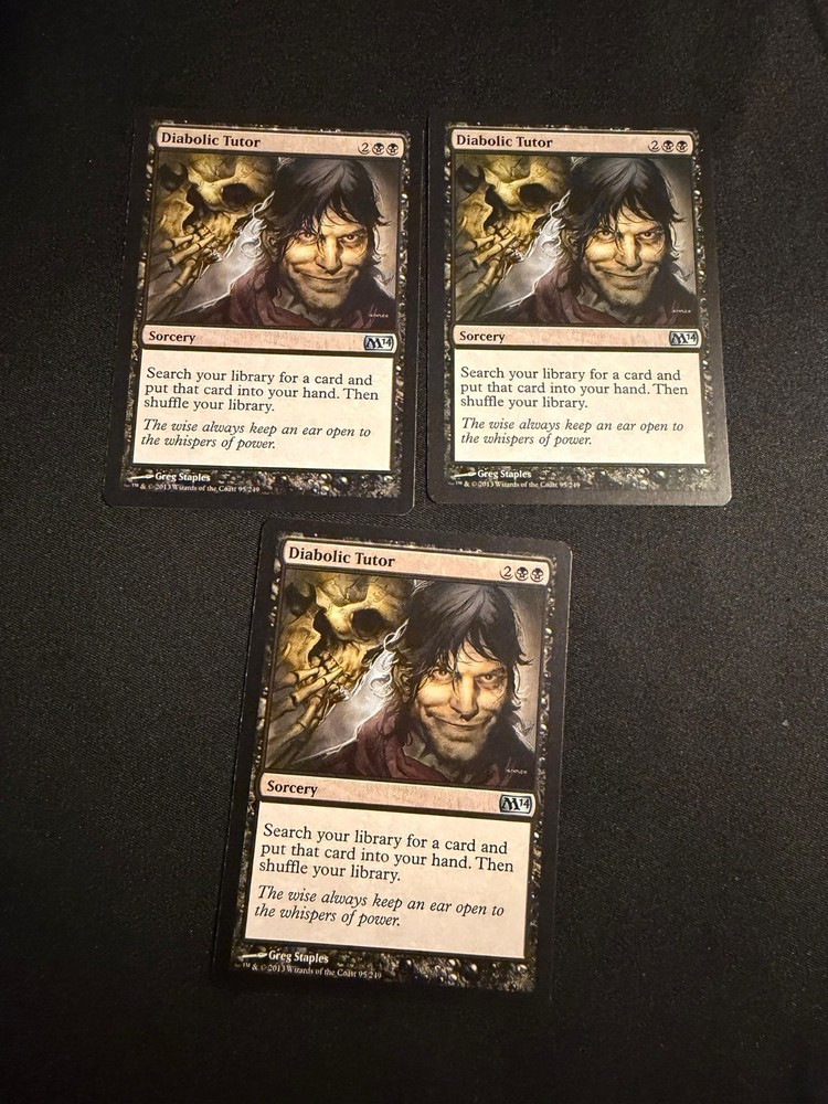 x3 Diabolic Tutor [Magic Core 2014] 3x Magic MTG Cards LP