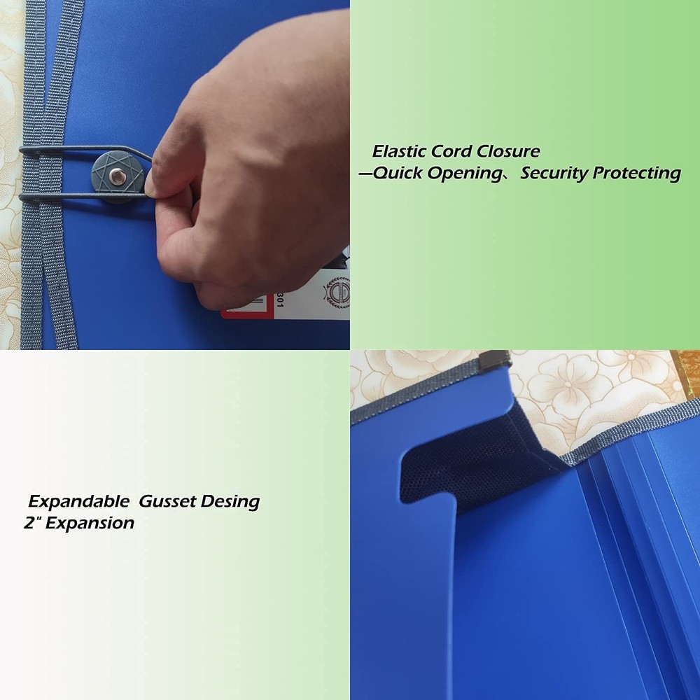 Premium Quality Plastic Expanding File Folder Document Organizer, 3.5" Expans...