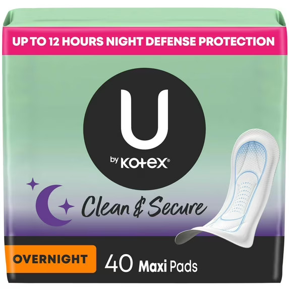 Overnight Maxi Pads Unscented 40 Count