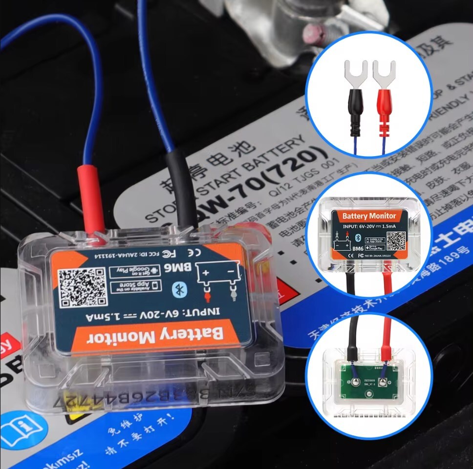 12V Bluetooth Wireless Battery Test Monitor Battery Volt Charge Status Analyzer