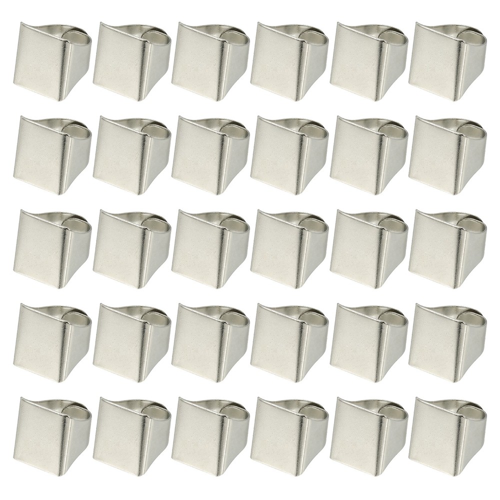 Brass Ring Blanks, 17x19.5mm 30 Pcs Adjustable Rectangle Flat Pad, White