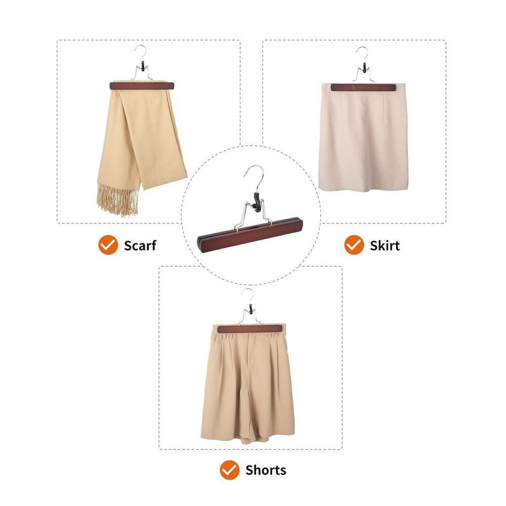 Amazon Basics Wooden Pants Hangers - Cherry, 10-Pack 10-Pack, Cherry