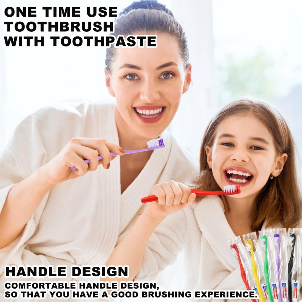 30pcs Disposable Toothbrushes with Toothpaste,Single Use Toothbrush with Toot...
