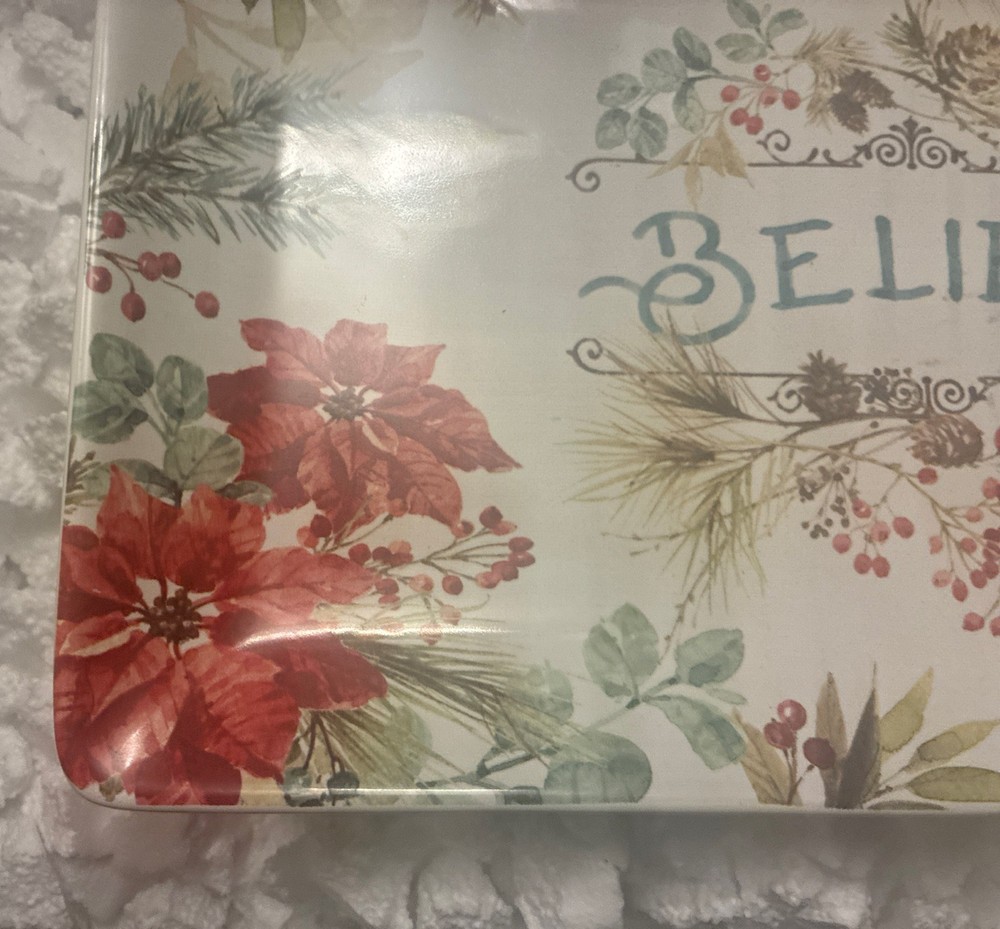 Certified International Christmas "believe" Rectangular Platter by Susan Winget