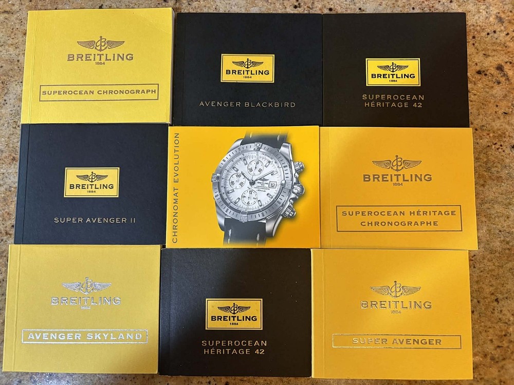 Breitling manuals, (16) Plus tags, Bezel Covers, Etc