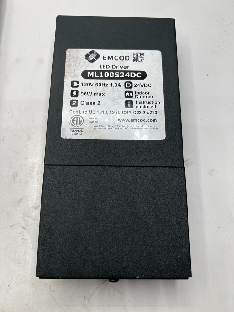 OEM Emcod ML100S24DC LED Driver 24VDC, Class 2, 120V 60Hz 1A, 96W Maximum