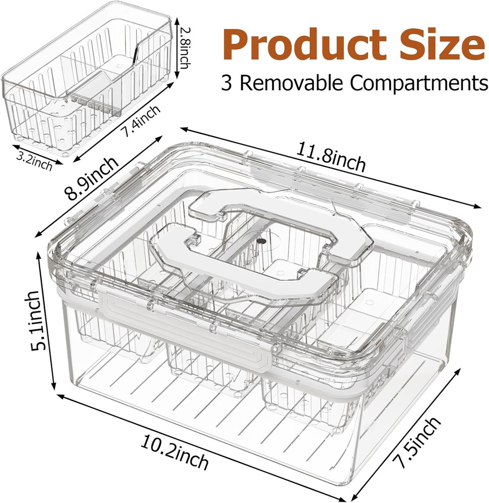 Ice Chilled Condiment Caddy with Portable Handle, 3 Compartment Serving Tray wit